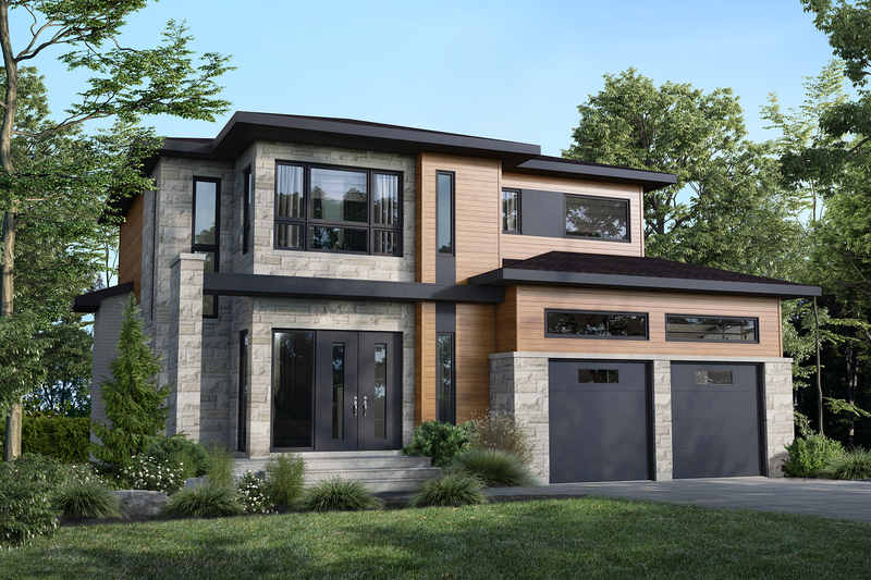 Dream House Plan - Contemporary Exterior - Front Elevation Plan #25-4884