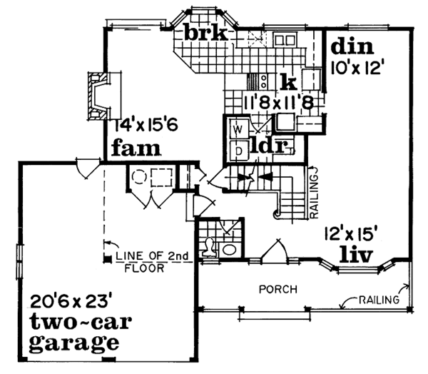 Home Plan - Country Floor Plan - Main Floor Plan #47-1018