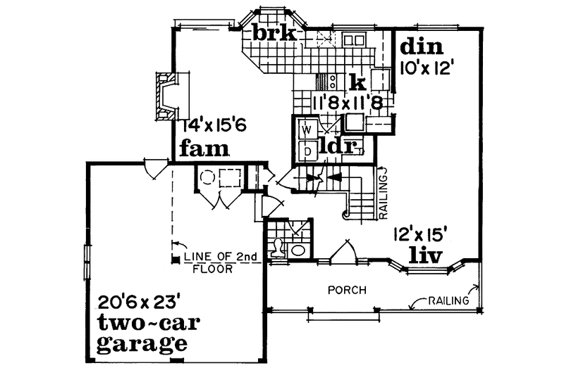 House Blueprint - Floor Plan - Main Floor for Country House Plan #47-1018 - 4 bed, 2.5 bath