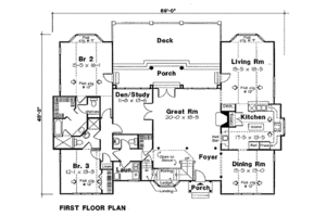 Floor Plan - Main Floor for Traditional House Plan #312-824 - 3 bed, 4.5 bath