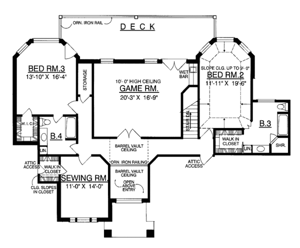 Architectural House Design - Country Floor Plan - Upper Floor Plan #40-492