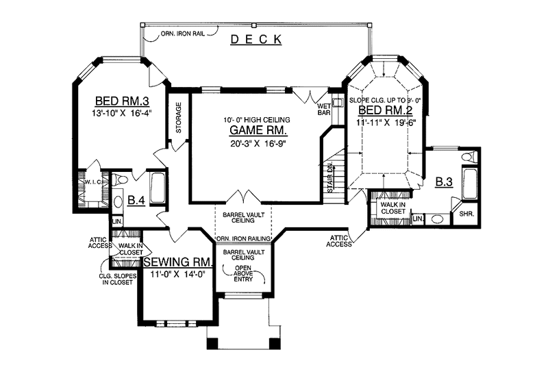 Home Plan - Floor Plan - Upper Floor for Country House Plan #40-492 - 3 bed, 3.5 bath