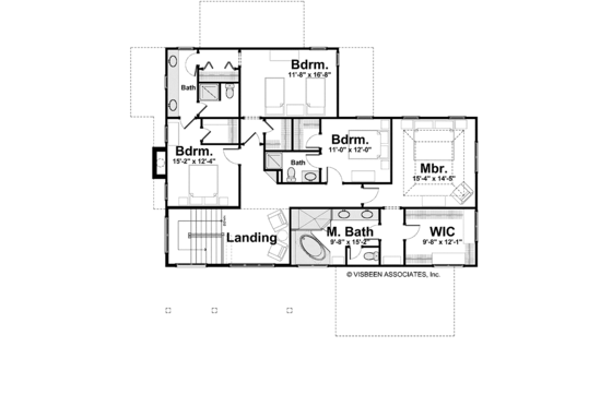 Floor Plan - Upper Floor for Craftsman House Plan #928-186 - 4 bed, 3.5 bath
