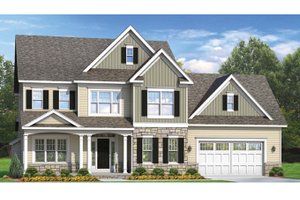 House Blueprint - Exterior - Front Elevation for Colonial House Plan #1010-56 - 4 bed, 2.5 bath
