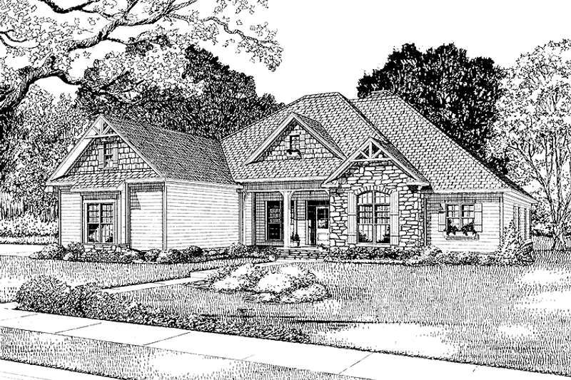 Home Plan - Country Exterior - Front Elevation Plan #17-2717