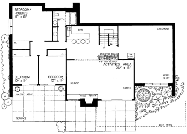 Home Plan - Contemporary Floor Plan - Lower Floor Plan #72-768