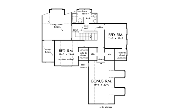 Floor Plan - Upper Floor for Country House Plan #929-391 - 3 bed, 2.5 bath