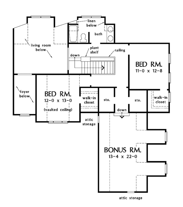 House Plan Design - Country Floor Plan - Upper Floor Plan #929-391
