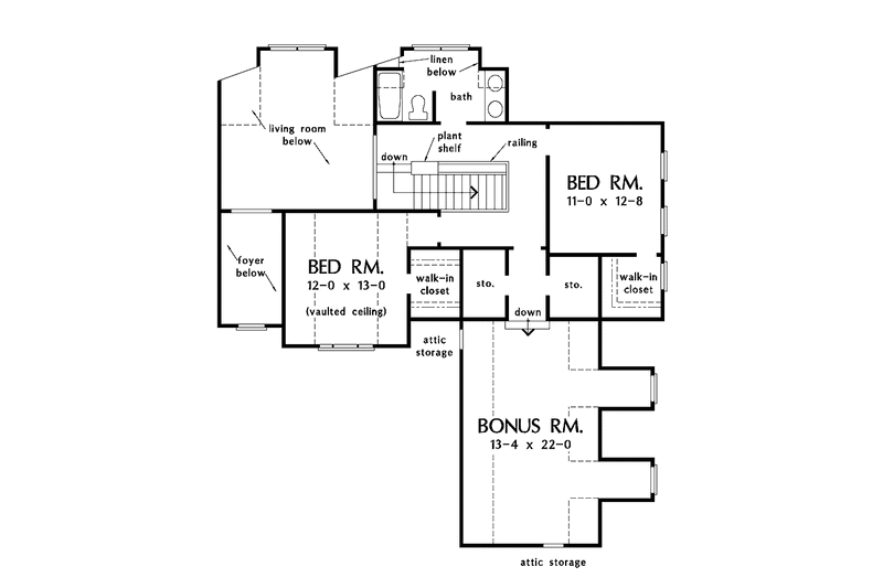Home Plan - Floor Plan - Upper Floor for Country House Plan #929-391 - 3 bed, 2.5 bath