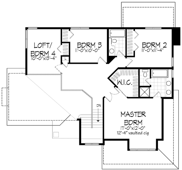 House Plan Design - Prairie Floor Plan - Upper Floor Plan #320-1077