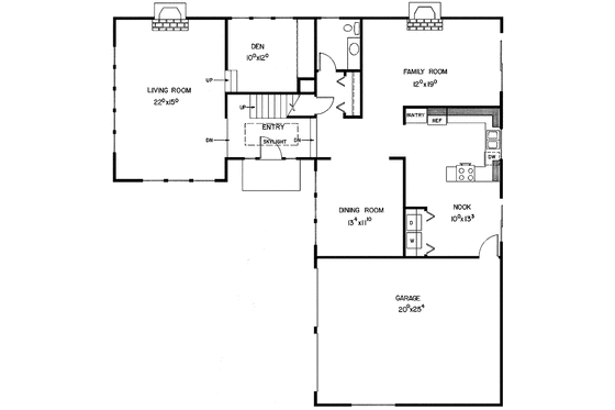 Floor Plan - Main Floor for Contemporary House Plan #60-774 - 4 bed, 2.5 bath