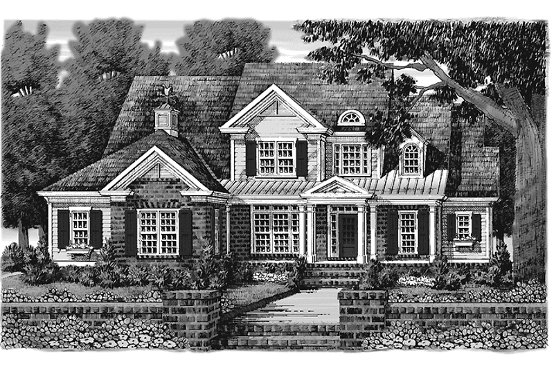 House Blueprint - Exterior - Front Elevation 3 for Colonial House Plan #927-914 - 4 bed, 3.5 bath