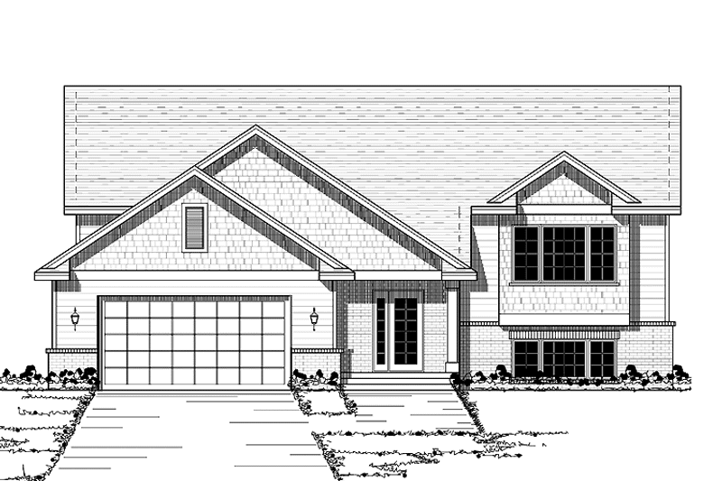 Home Plan - Exterior - Front Elevation 3 for Contemporary House Plan #51-594 - 3 bed, 1 bath