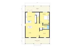 Floor Plan - Main Floor for Cottage House Plan #497-13 - 2 bed, 2 bath
