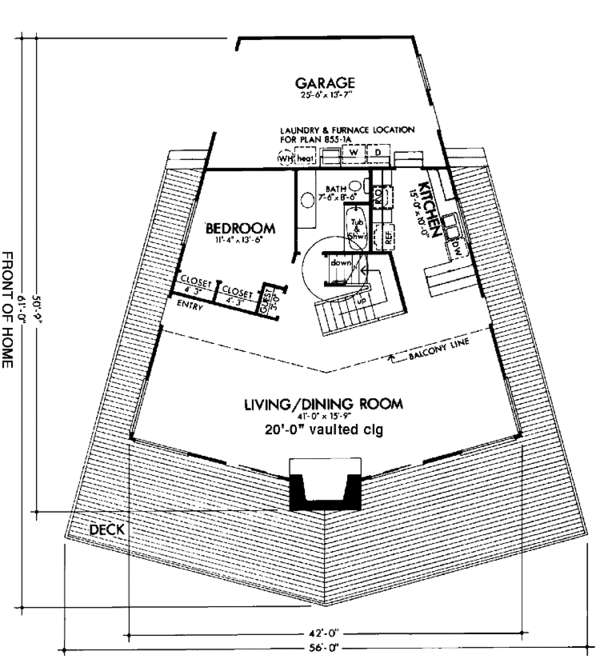 Architectural House Design - Contemporary Floor Plan - Main Floor Plan #320-1024