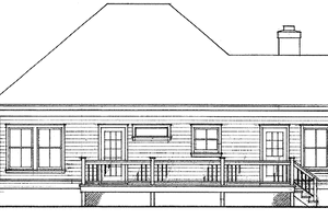 Exterior - Rear Elevation for Country House Plan #140-164 - 2 bed, 2 bath
