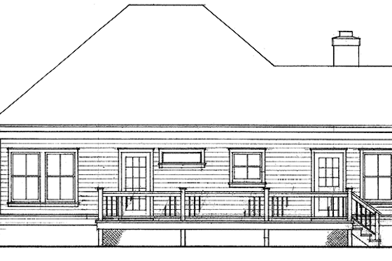 Exterior - Rear Elevation for Country House Plan #140-164 - 2 bed, 2 bath