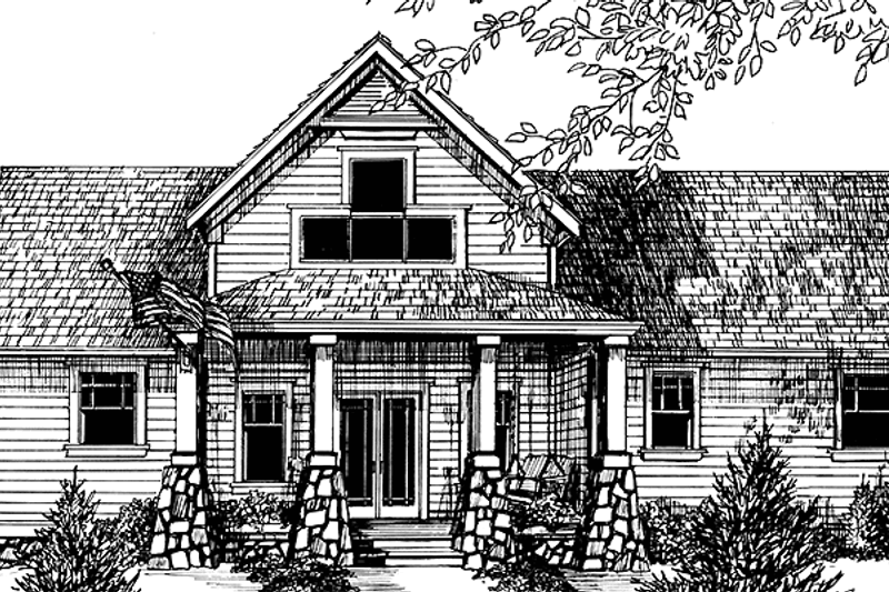 Home Plan - Country Exterior - Front Elevation Plan #966-31