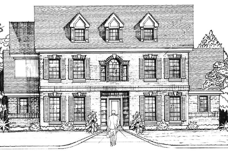 Dream House Plan - Colonial Exterior - Front Elevation Plan #974-5