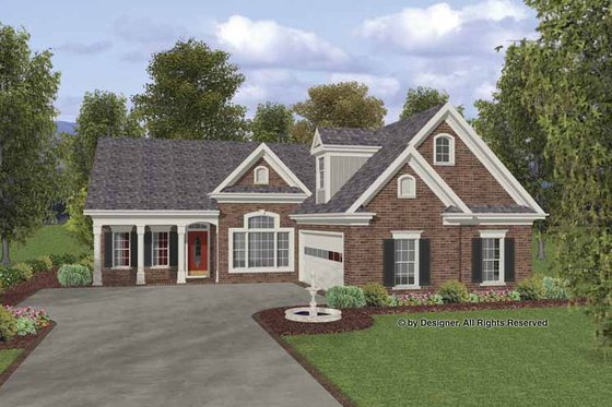 Exterior - Front Elevation 3 for Traditional House Plan #56-691 - 3 bed, 2.5 bath