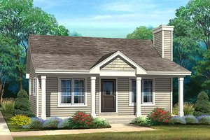 Cottage Exterior - Front Elevation Plan #22-596