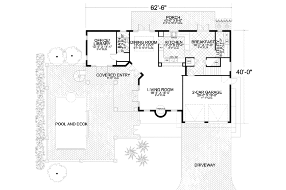 Floor Plan - Main Floor for European House Plan #420-138 - 3 bed, 4 bath