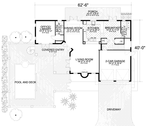 European Floor Plan - Main Floor Plan #420-138