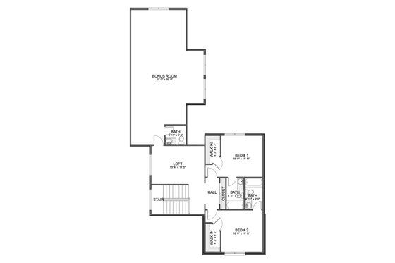 Floor Plan - Upper Floor for Farmhouse House Plan #1060-410 - 3 bed, 3.5 bath