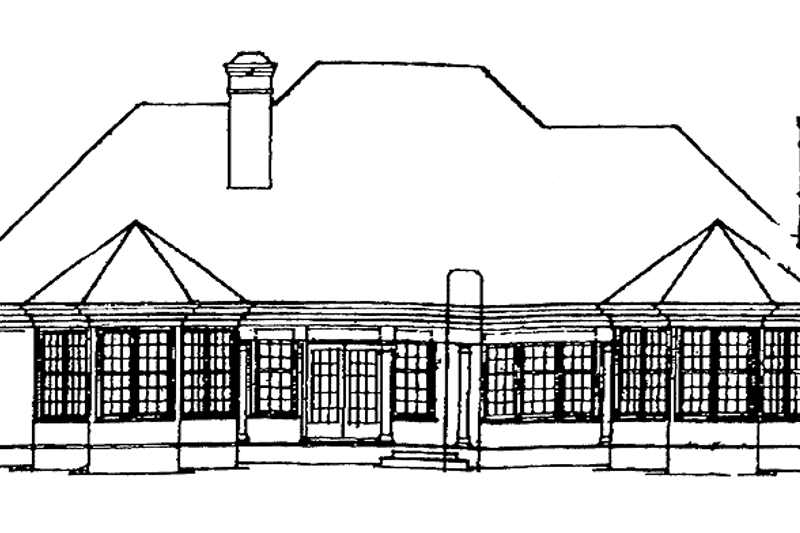 Architectural House Design - Exterior - Rear Elevation for Country House Plan #429-227 - 3 bed, 2.5 bath