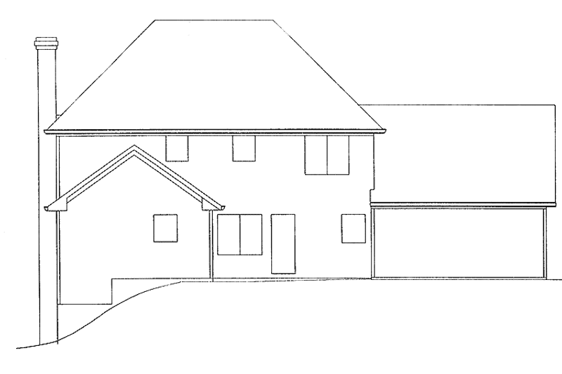 Architectural House Design - Exterior - Rear Elevation for Traditional House Plan #56-648 - 4 bed, 2.5 bath