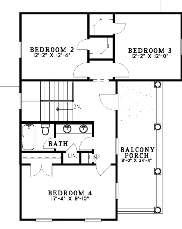 House Plan Design - Classical Floor Plan - Upper Floor Plan #17-3007