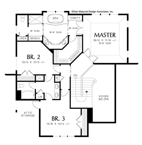 Architectural House Design - Craftsman Floor Plan - Upper Floor Plan #48-847