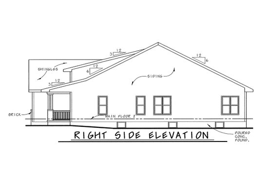 Exterior - Other Elevation for Bungalow House Plan #20-1743 - 3 bed, 2 bath