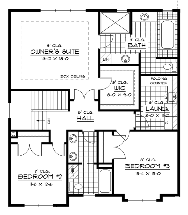Home Plan - European Floor Plan - Upper Floor Plan #51-629