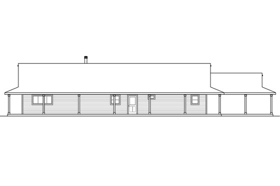 Exterior - Rear Elevation for Ranch House Plan #124-965 - 3 bed, 2 bath