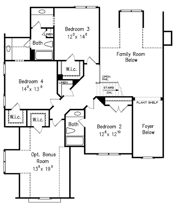 Dream House Plan - Traditional Floor Plan - Upper Floor Plan #927-365