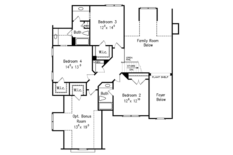Home Plan - Floor Plan - Upper Floor for Traditional House Plan #927-365 - 4 bed, 3.5 bath