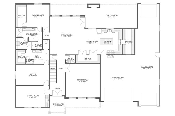 Architectural House Design - Farmhouse Floor Plan - Main Floor Plan #1060-347