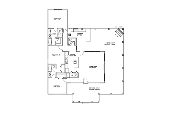Floor Plan - Main Floor for Southern House Plan #8-278 - 3 bed, 2.5 bath