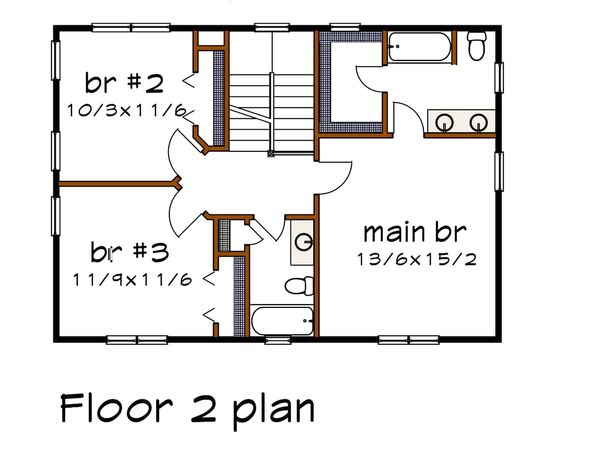 Craftsman Floor Plan - Upper Floor Plan #79-297