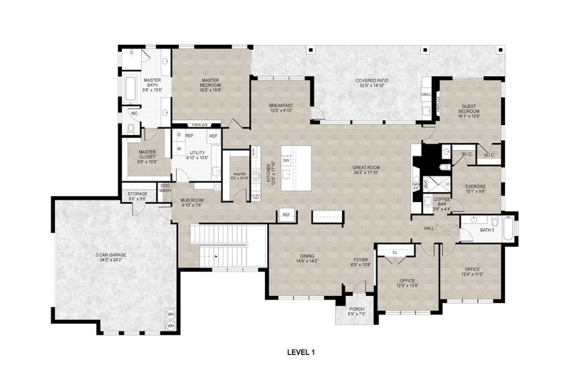 Dream House Plan - Floor Plan - Main Floor for Modern House Plan #1110-38 - 4 bed, 5 bath
