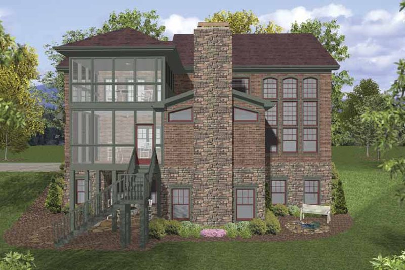 Home Plan - Exterior - Rear Elevation for Traditional House Plan #56-678 - 4 bed, 4 bath