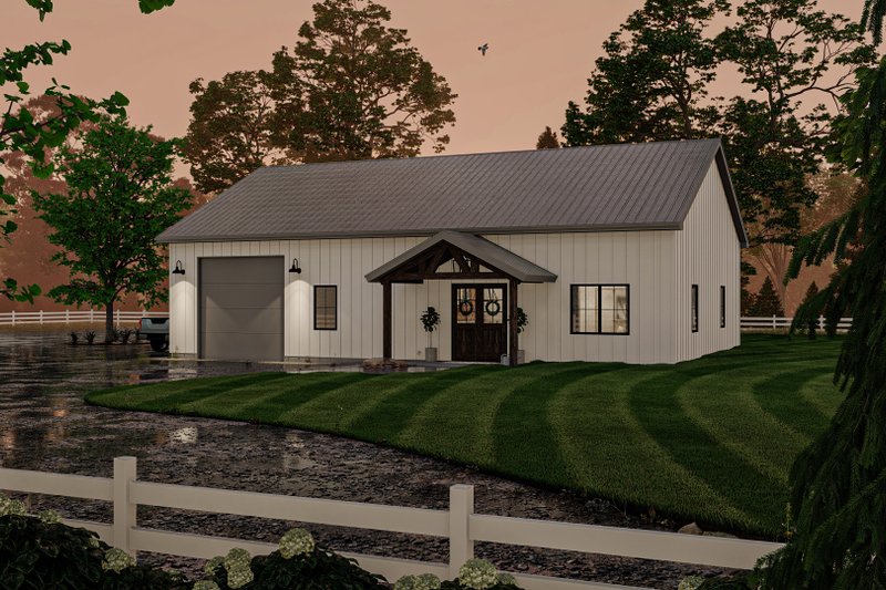 House Design - Exterior - Other Elevation 3 for Barndominium House Plan #455-259 - 2 bed, 1 bath