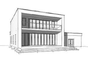 Exterior - Rear Elevation for Contemporary House Plan #23-2645 - 3 bed, 2.5 bath