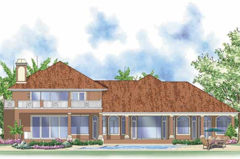 Dream House Plan - Exterior - Rear Elevation 1 for Mediterranean House Plan #930-413 - 4 bed, 4.5 bath