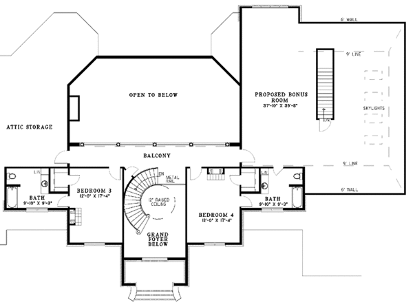 Architectural House Design - Traditional Floor Plan - Upper Floor Plan #17-3127