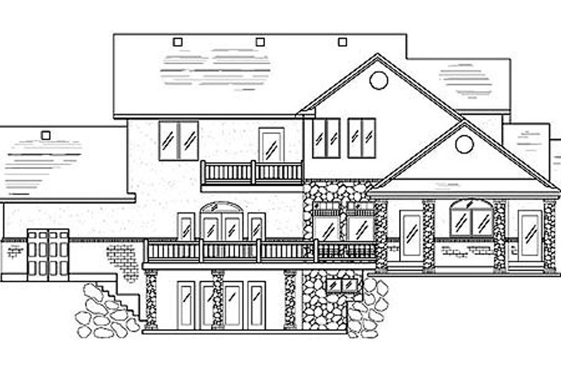 Home Plan - Exterior - Rear Elevation for Traditional House Plan #5-211 - 6 bed, 5.5 bath