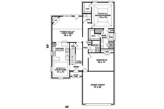 Floor Plan - Main Floor for Traditional House Plan #81-526 - 4 bed, 3 bath