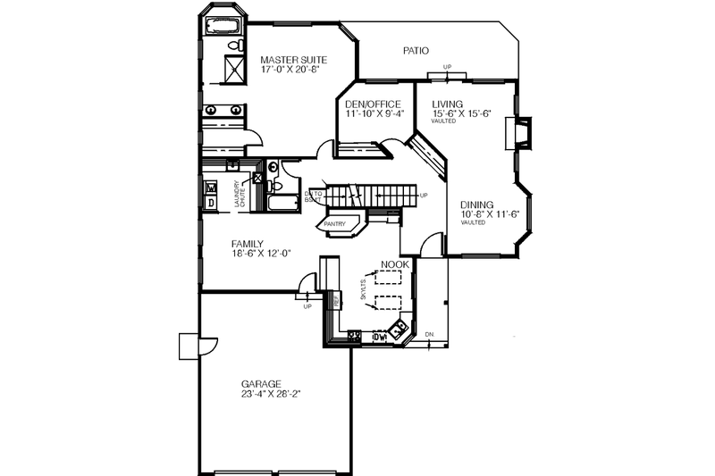House Plan Design - Floor Plan - Main Floor for Traditional House Plan #60-183 - 4 bed, 3 bath