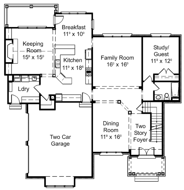 Home Plan - Traditional Floor Plan - Main Floor Plan #429-306